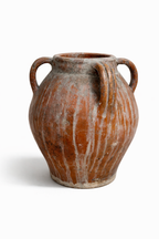 Jarre ancienne en terre cuite patinée – pot méditerranéen à anses