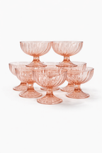 Coupes à dessert Luminarc Rosaline - verre rose vintage - Par 6