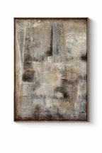 Tableau abstrait beige et brun 130x90 - décoration murale contemporaine