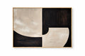 Tableau Abstrait Noir et Beige Wabi Sabi - toile acrylique contemporaine